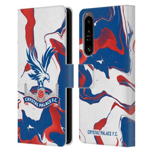 Crystal Palace FC Crest Marble Leather Book Wallet Case Cover For Sony Xperia 1 IV