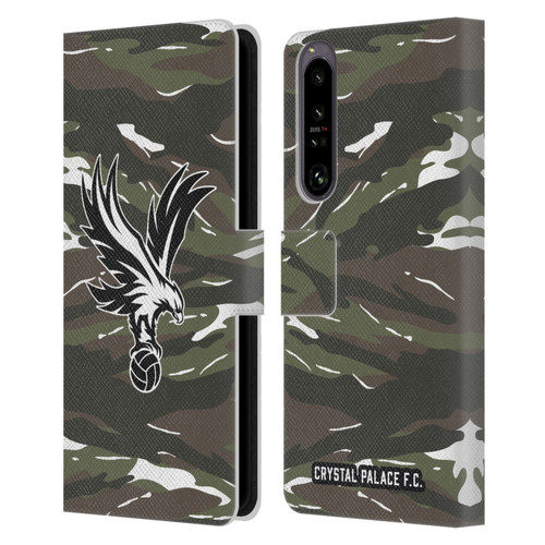 Crystal Palace FC Crest Woodland Camouflage Leather Book Wallet Case Cover For Sony Xperia 1 IV