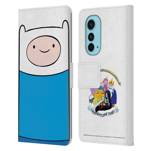 Adventure Time Graphics Finn The Human Leather Book Wallet Case Cover For Motorola Edge (2022)