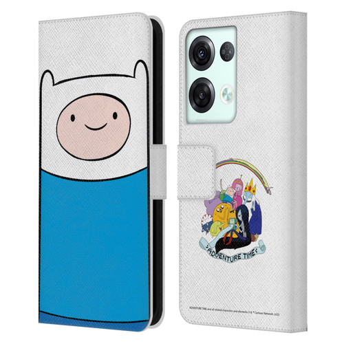 Adventure Time Graphics Finn The Human Leather Book Wallet Case Cover For OPPO Reno8 Pro
