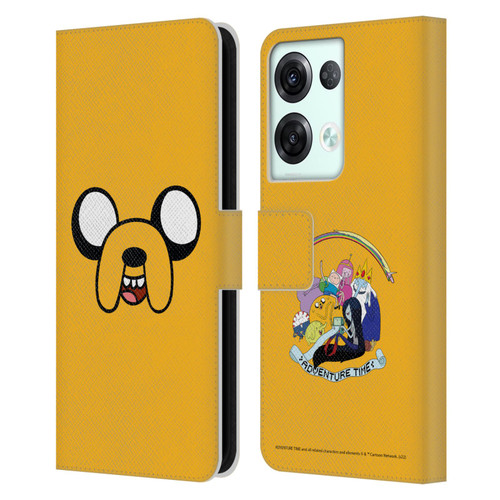 Adventure Time Graphics Jake The Dog Leather Book Wallet Case Cover For OPPO Reno8 Pro