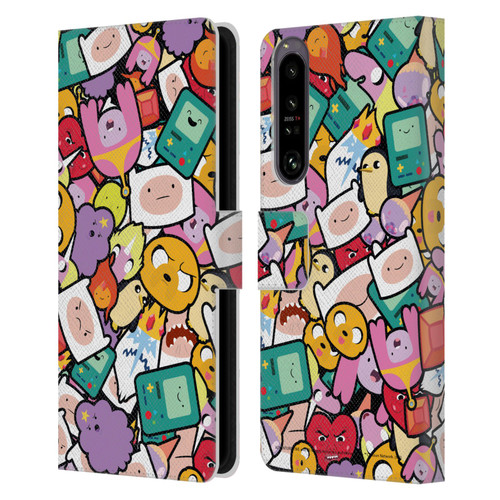 Adventure Time Graphics Pattern Leather Book Wallet Case Cover For Sony Xperia 1 IV