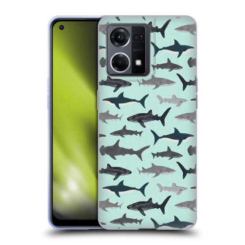 Andrea Lauren Design Sea Animals Sharks Soft Gel Case for OPPO Reno8 4G