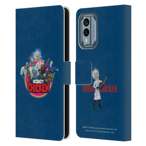 Robot Chicken Graphics Characters Leather Book Wallet Case Cover For Nokia X30