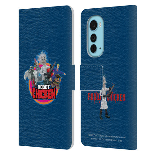 Robot Chicken Graphics Characters Leather Book Wallet Case Cover For Motorola Edge (2022)