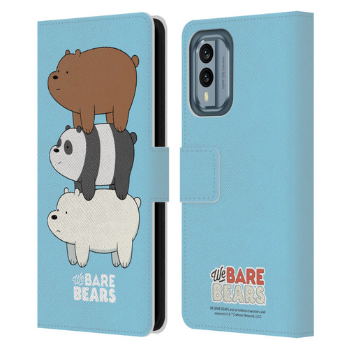 We Bare Bears Character Art Group 3 Leather Book Wallet Case Cover For Nokia X30