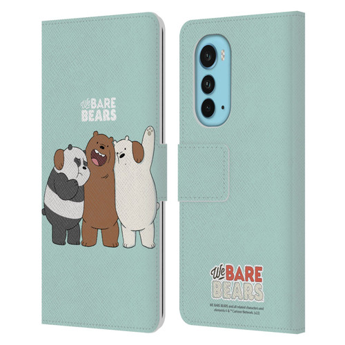 We Bare Bears Character Art Group 1 Leather Book Wallet Case Cover For Motorola Edge (2022)