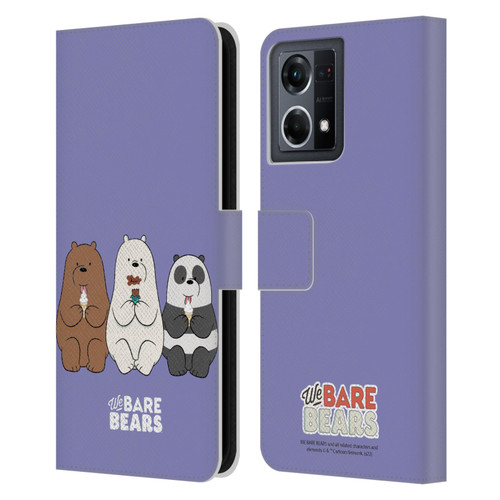 We Bare Bears Character Art Group 2 Leather Book Wallet Case Cover For OPPO Reno8 4G