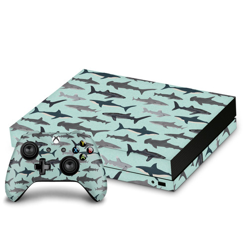 Andrea Lauren Design Art Mix Sharks Vinyl Sticker Skin Decal Cover for Microsoft Xbox One X Bundle