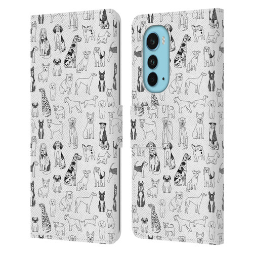 Andrea Lauren Design Animals Canine Line Leather Book Wallet Case Cover For Motorola Edge (2022)