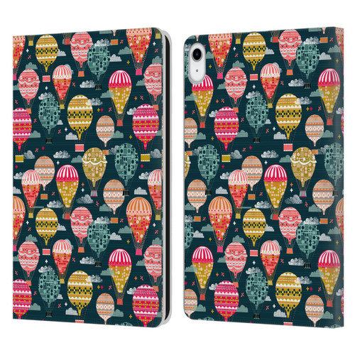 Andrea Lauren Design Assorted Hot Air Balloon Leather Book Wallet Case Cover For Apple iPad 10.9 (2022)