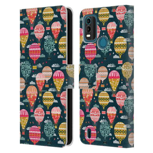 Andrea Lauren Design Assorted Hot Air Balloon Leather Book Wallet Case Cover For Nokia G11 Plus