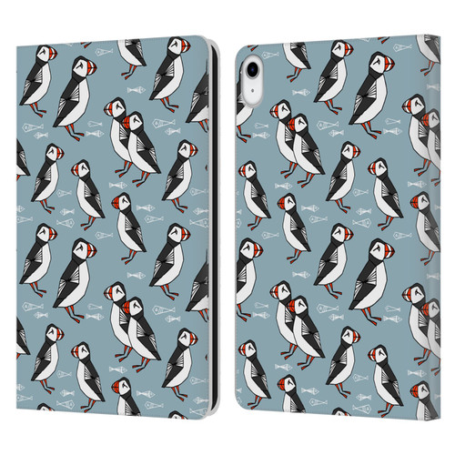 Andrea Lauren Design Birds Puffins Leather Book Wallet Case Cover For Apple iPad 10.9 (2022)