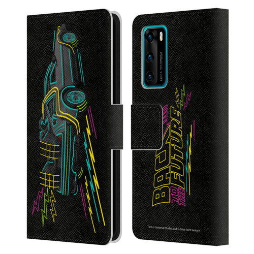 Back to the Future I Composed Art Neon Leather Book Wallet Case Cover For Huawei P40 5G