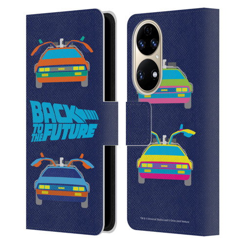 Back to the Future I Composed Art Delorean 2 Leather Book Wallet Case Cover For Huawei P50