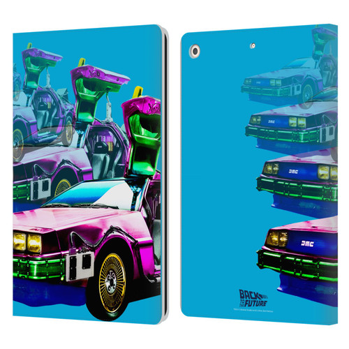 Back to the Future I Composed Art Delorean Leather Book Wallet Case Cover For Apple iPad 10.2 2019/2020/2021