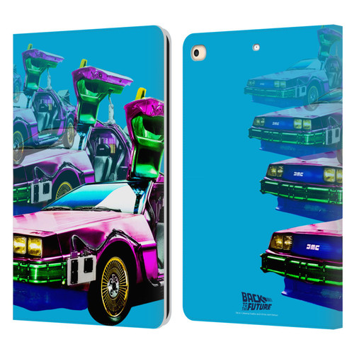 Back to the Future I Composed Art Delorean Leather Book Wallet Case Cover For Apple iPad 9.7 2017 / iPad 9.7 2018