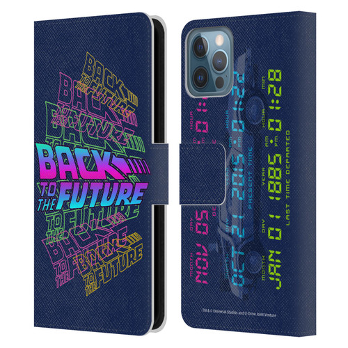Back to the Future I Composed Art Logo Leather Book Wallet Case Cover For Apple iPhone 12 / iPhone 12 Pro