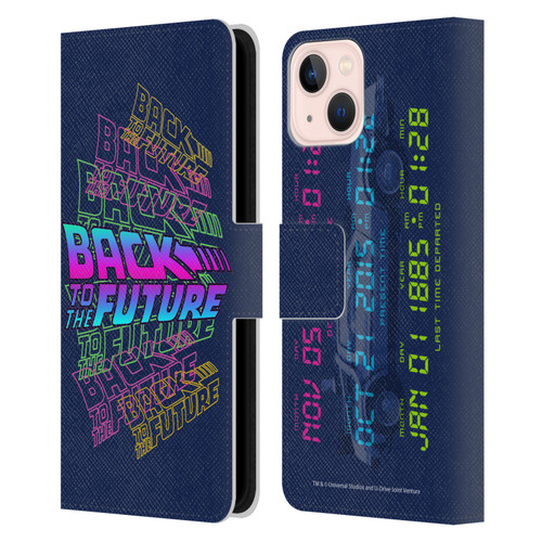 Back to the Future I Composed Art Logo Leather Book Wallet Case Cover For Apple iPhone 13