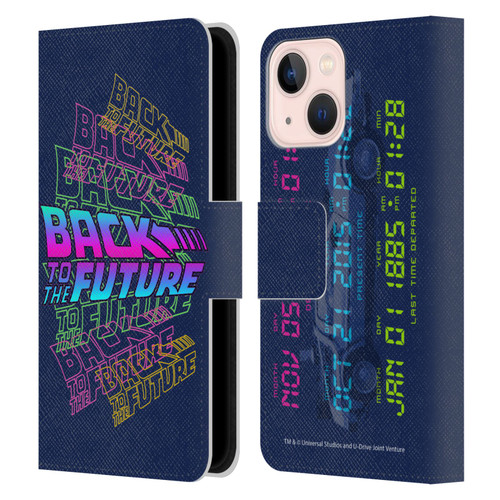 Back to the Future I Composed Art Logo Leather Book Wallet Case Cover For Apple iPhone 13 Mini