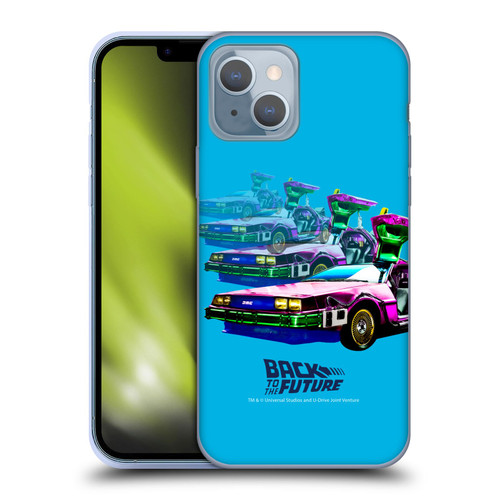Back to the Future I Composed Art Time Machine Car Soft Gel Case for Apple iPhone 14