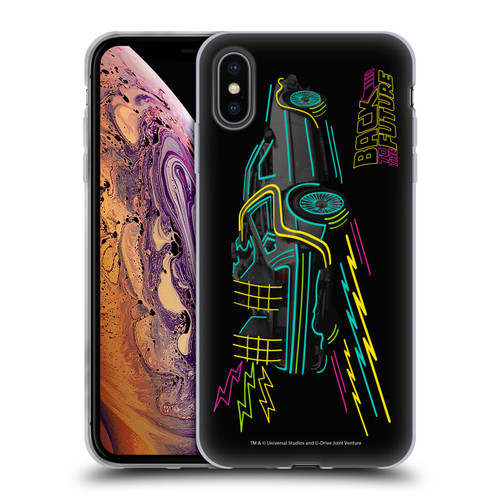 Back to the Future I Composed Art Neon Soft Gel Case for Apple iPhone XS Max