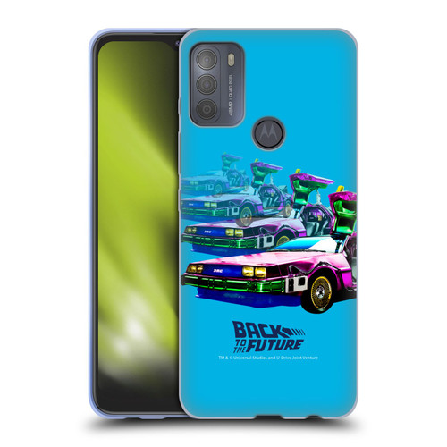 Back to the Future I Composed Art Time Machine Car Soft Gel Case for Motorola Moto G50