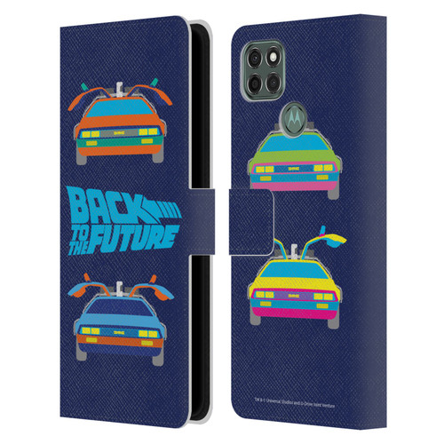 Back to the Future I Composed Art Delorean 2 Leather Book Wallet Case Cover For Motorola Moto G9 Power