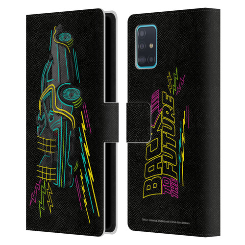 Back to the Future I Composed Art Neon Leather Book Wallet Case Cover For Samsung Galaxy A51 (2019)