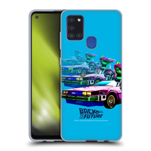 Back to the Future I Composed Art Time Machine Car Soft Gel Case for Samsung Galaxy A21s (2020)