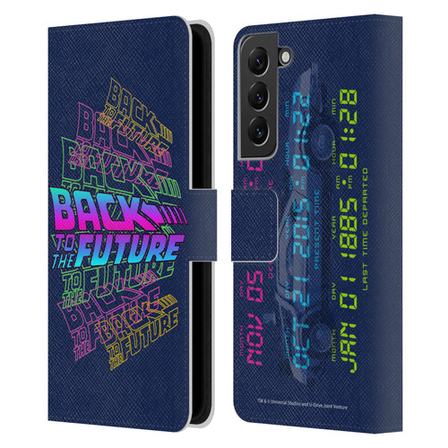 Back to the Future I Composed Art Logo Leather Book Wallet Case Cover For Samsung Galaxy S22+ 5G