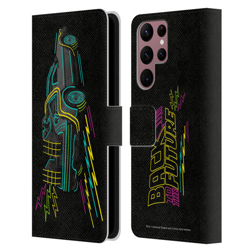Back to the Future I Composed Art Neon Leather Book Wallet Case Cover For Samsung Galaxy S22 Ultra 5G
