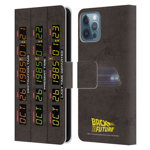 Back to the Future I Graphics Time Circuits Leather Book Wallet Case Cover For Apple iPhone 12 / iPhone 12 Pro