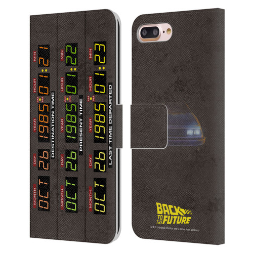 Back to the Future I Graphics Time Circuits Leather Book Wallet Case Cover For Apple iPhone 7 Plus / iPhone 8 Plus