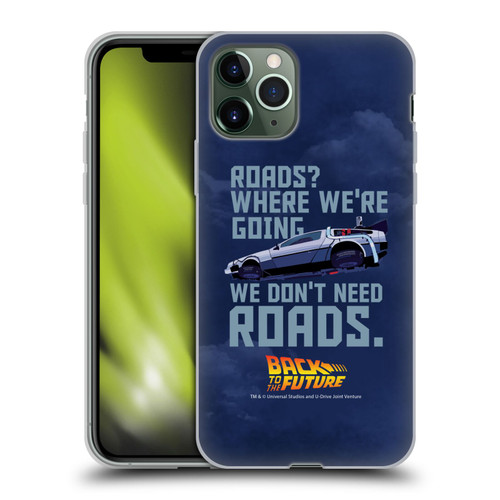 Back to the Future I Graphics Time Machine Car 2 Soft Gel Case for Apple iPhone 11 Pro