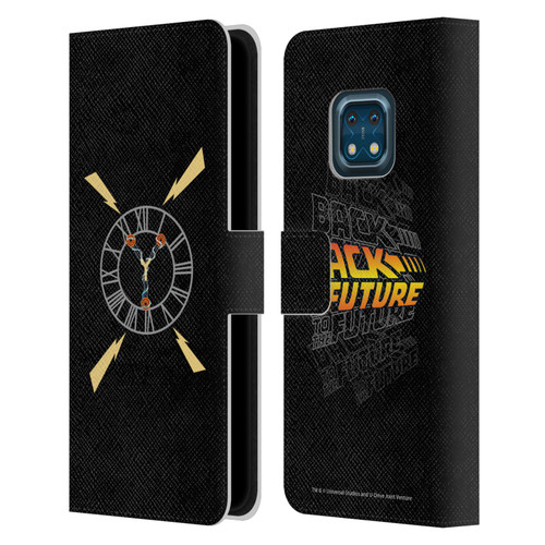 Back to the Future I Graphics Clock Tower Leather Book Wallet Case Cover For Nokia XR20