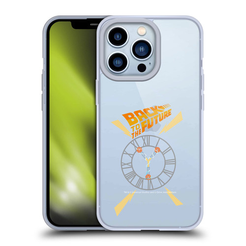 Back to the Future I Graphics Clock Tower Soft Gel Case for Apple iPhone 13 Pro