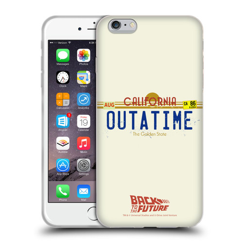 Back to the Future I Graphics Outatime Soft Gel Case for Apple iPhone 6 Plus / iPhone 6s Plus