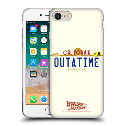Back to the Future I Graphics Outatime Soft Gel Case for Apple iPhone 7 / 8 / SE 2020 & 2022