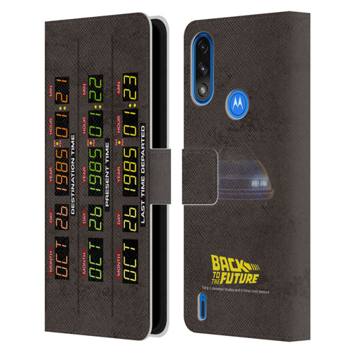 Back to the Future I Graphics Time Circuits Leather Book Wallet Case Cover For Motorola Moto E7 Power / Moto E7i Power