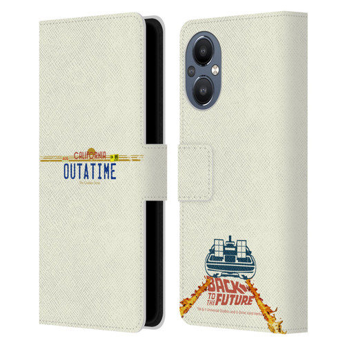 Back to the Future I Graphics Outatime Leather Book Wallet Case Cover For OnePlus Nord N20 5G