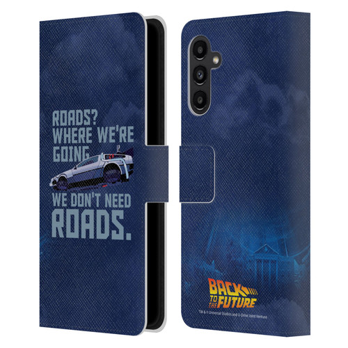 Back to the Future I Graphics Delorean 2 Leather Book Wallet Case Cover For Samsung Galaxy A13 5G (2021)