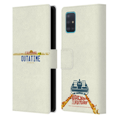 Back to the Future I Graphics Outatime Leather Book Wallet Case Cover For Samsung Galaxy A51 (2019)