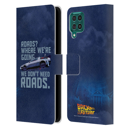 Back to the Future I Graphics Delorean 2 Leather Book Wallet Case Cover For Samsung Galaxy F62 (2021)