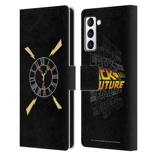 Back to the Future I Graphics Clock Tower Leather Book Wallet Case Cover For Samsung Galaxy S21+ 5G