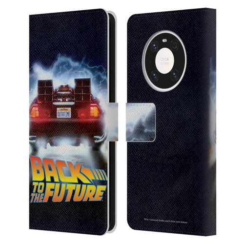 Back to the Future I Key Art Delorean Leather Book Wallet Case Cover For Huawei Mate 40 Pro 5G