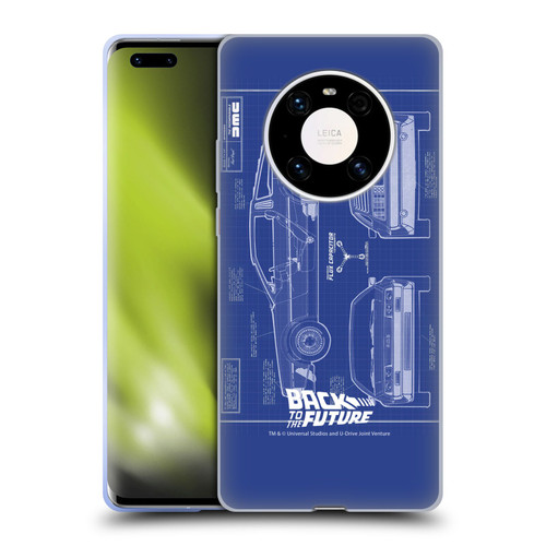 Back to the Future I Key Art Blue Print Soft Gel Case for Huawei Mate 40 Pro 5G