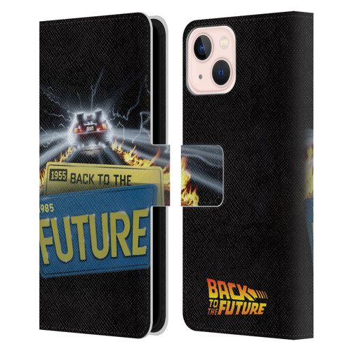 Back to the Future I Key Art Take Off Leather Book Wallet Case Cover For Apple iPhone 13