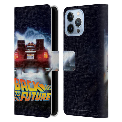 Back to the Future I Key Art Delorean Leather Book Wallet Case Cover For Apple iPhone 13 Pro Max