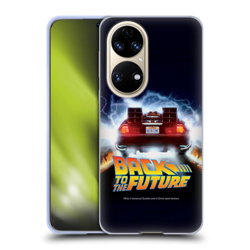 Back to the Future I Key Art Time Machine Car Soft Gel Case for Huawei P50